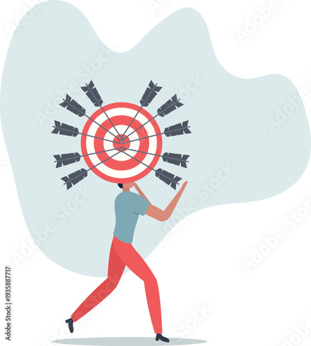 Marketing target audience for advertising, head hunter for job and career recruitment, targeting customer or prospect concept.person's life situation and his activities.