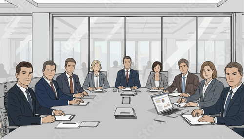 Business team meeting in modern office space