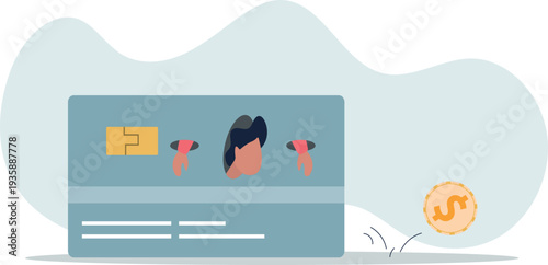 Credit card debt, overspending problem, financial failure or too much cost and expense concept.person's life situation and his activities.