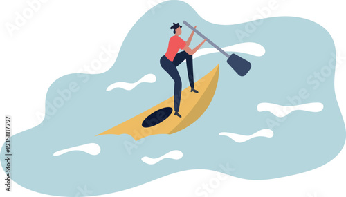 Leadership to overcome business difficulty, skill or decision making to survive in crisis concept.person's life situation and his activities.