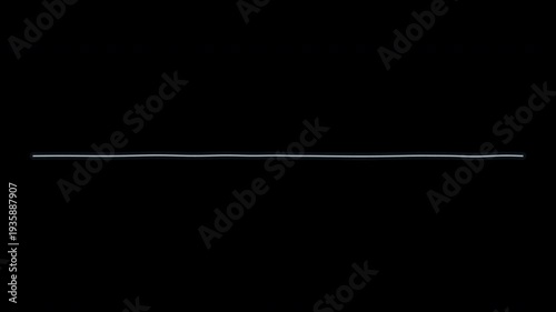 4K realistic vibrating string wave simulation with plucked harmonic motion and cinematic glow rendering. Abstract physics-based oscillation background for audio, sound, science, and technology visuals