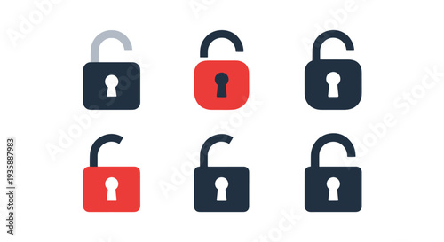 Unlock Line art clean fresh color illustration