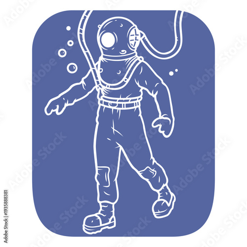 Scuba diving cut out diver
