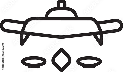 Isolated vector illustration of a cartoon black and white car made of steel construction machine equipment and old metal tools