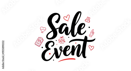 Sale event typography illustration
