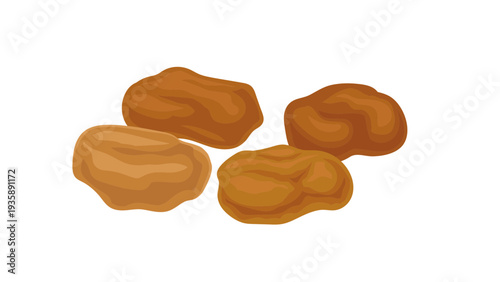 Illustration of Dried Raisins or Sultanas Isolated on White Background