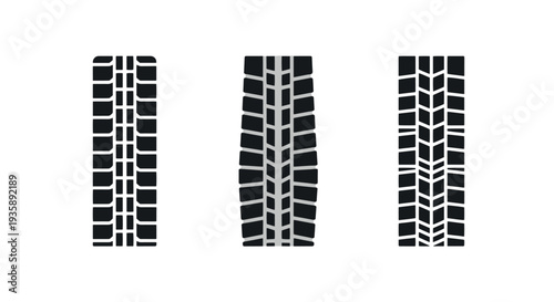 Tire track Line art vector modern color design illustration