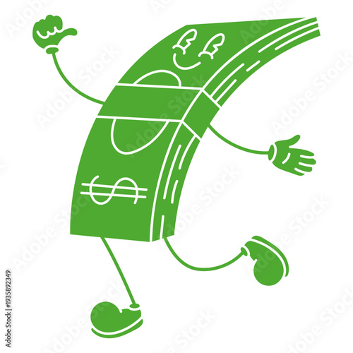 Dollars retro cartoon cut out