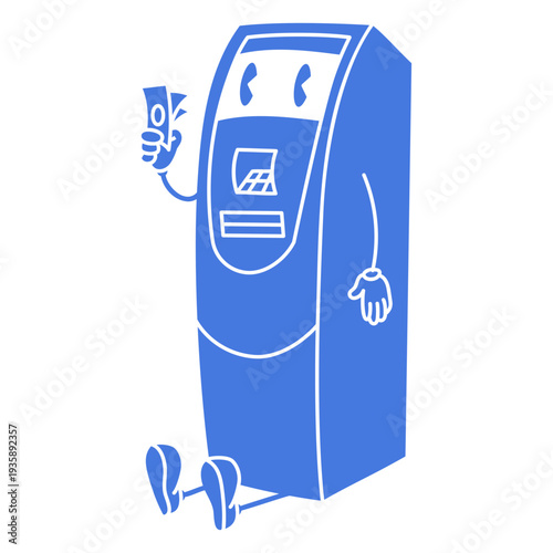Atm retro cartoon cut out
