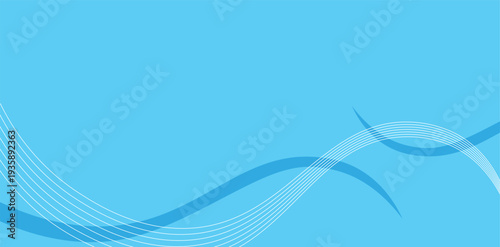 Blue Abstract Wave Background With Circle And Smooth Lines