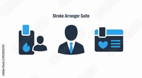 Healthcare and User Management Icons for Medical Professionals, Patient Data Systems, and Health Information
