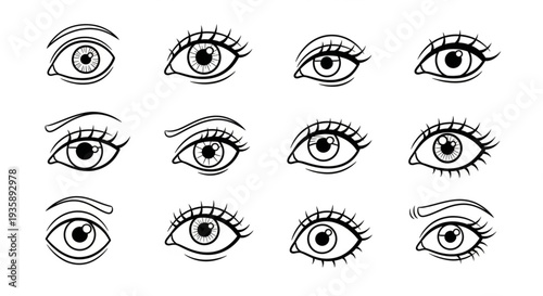 Collection of Hand Drawn Eye Illustrations.
