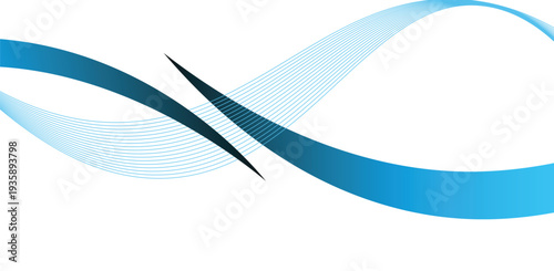 Blue Abstract Dynamic Wave Background With Flow Line Pattern