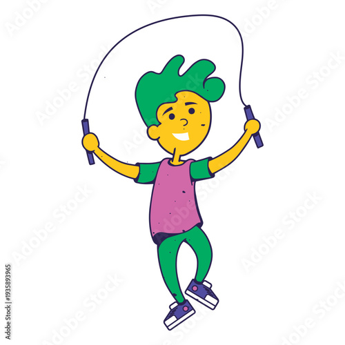 Jumping rope boy children