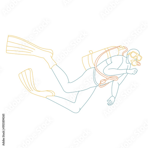 Water scuba dive people