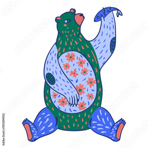 Bear mexican alebrije sculpture