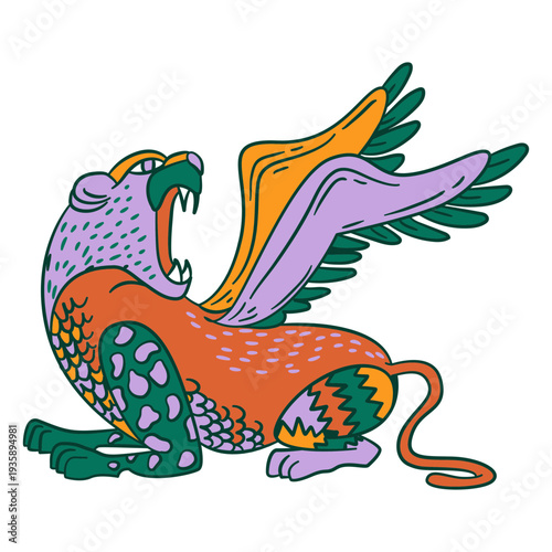 Mexican folk alberije dragon sculpture