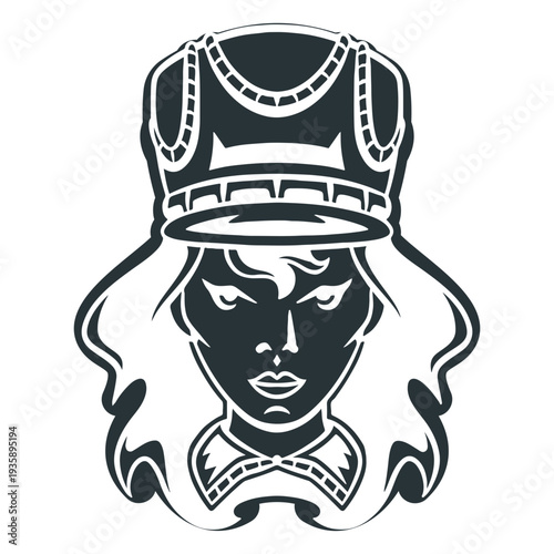 Circus woman character head icon