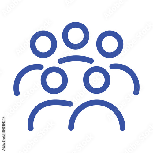 Our employee team, professional collective outline icons. Line signs group of five people. Vector isolated pictograms for web and app on white background editable stroke.