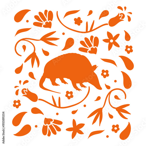 D&iacute;a de los muertos armadillo decorative pattern