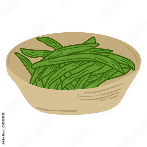 Green beans dish detailed icon