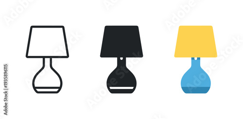 Minimalist Table Lamps. Modern aesthetic concept illustrated by identical table lamps aligned horizontally with equal spacing and