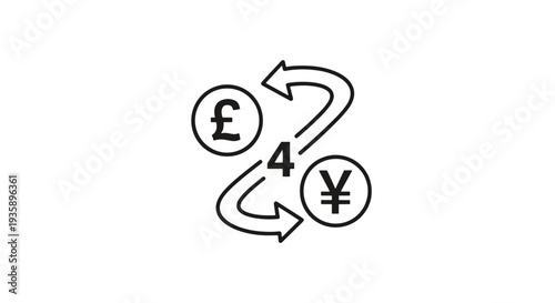 Currency exchange Line art clean modern style vector