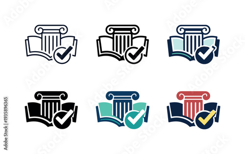 Concept depicting professional counsel in matters of regulation, shaped as a dignified column merged with an open book and a