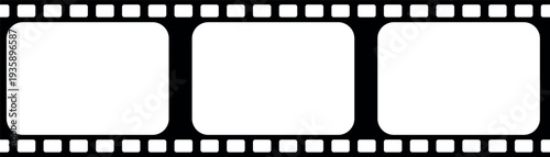 Grunge seamless film strip. Old retro cinema movie strip. Video recording. Vector illustration isolated on white background