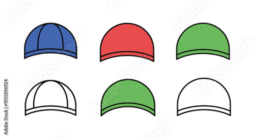 Swim Cap Line art vector set modern abstract tone