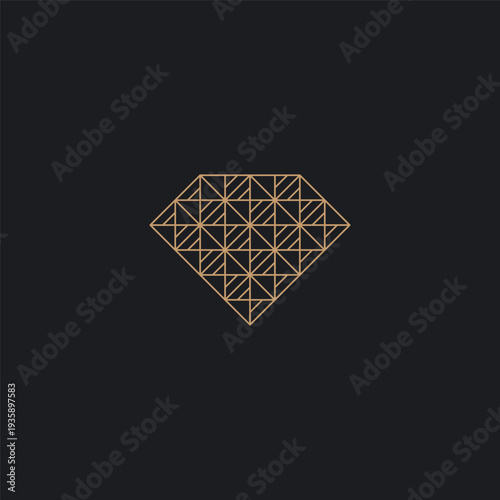 Diamond shape outline logo icon for fashion, art jewelry, luxury goods, clothing and accessories related businesses.	

