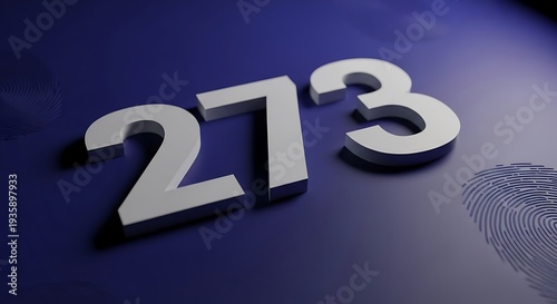 White Numbers on Dark Blue Background.
