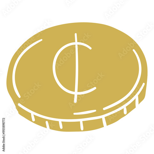 Cedi currency coin cut out