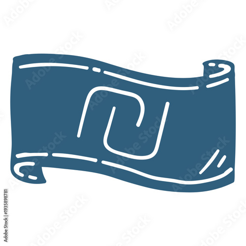 Shekel currency bill cut out