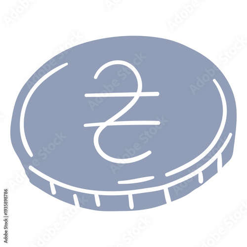Hryvnia currency coin cut out