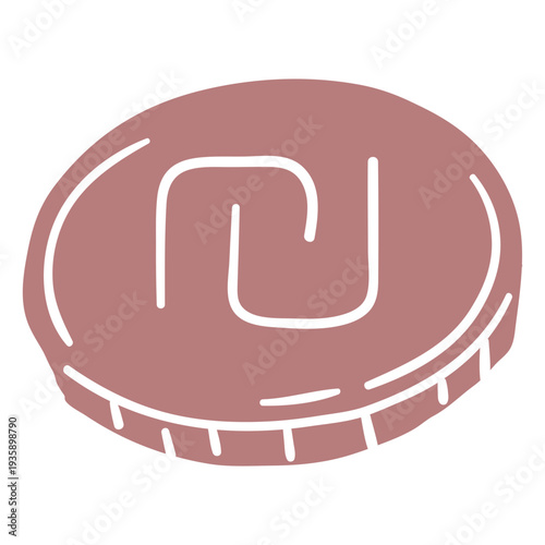 Shekel currency coin cut out