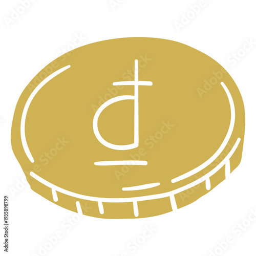 Dong currency coin cut out