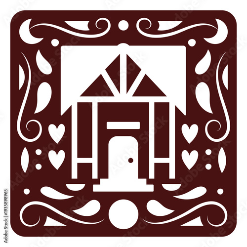 Lovely cabin ornament cut out