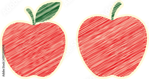 Adorable Scribble Apple Sticker Pack for Creative DIY Crafts and Decor