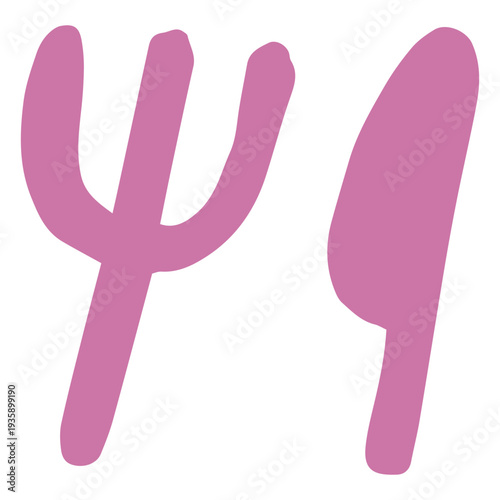 Knife and fork simple design flat