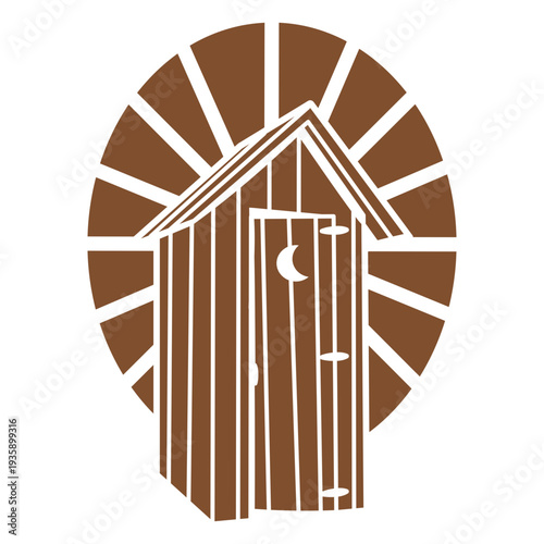 Wild west brown bathroom cabin cut out
