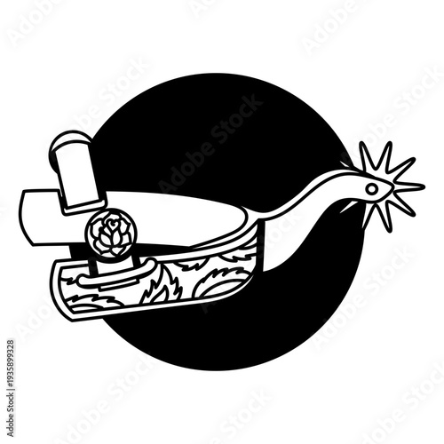 Wild west horse spur filled stroke