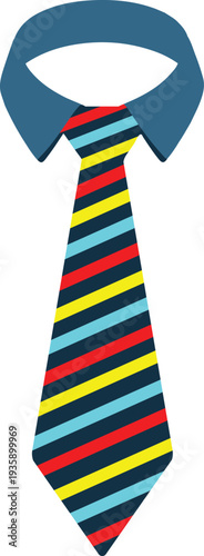 Colorful Striped Tie Isolated on White