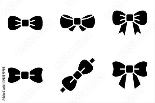 Bow tie icon set. Coloring book for children. vector illustration on white background