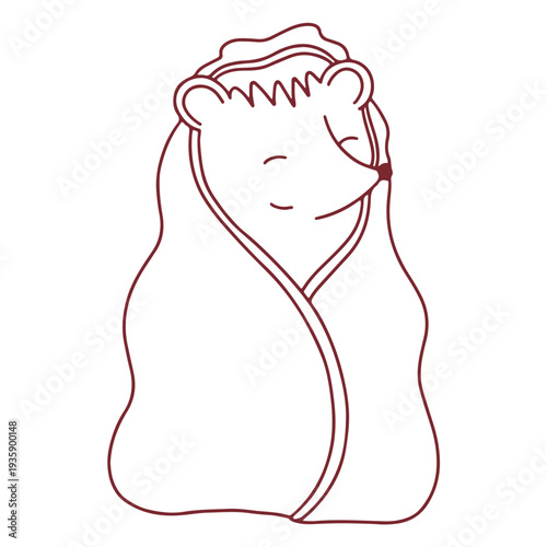 Cute hedgehog blanket character