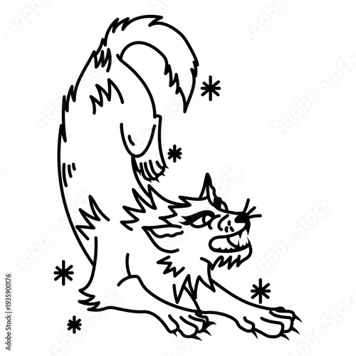 Wolf tattoo stroke traditional