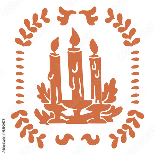 Winter solstice flat candles