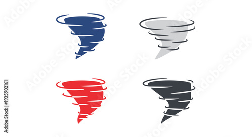 Tornado Line art vector set colorful digital color