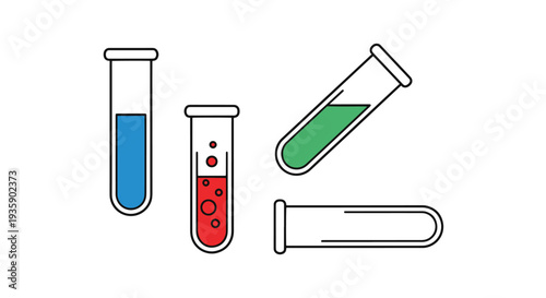 Test Tube Line art dynamic abstract color illustration