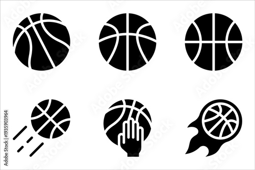 Basketball icon set. Basketball logo vector icon on white background